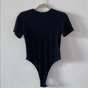 black ribbed bodysuit